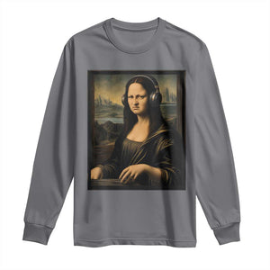 Funny Mona Lisa Bass Face Long Sleeve Shirt Vintage DJ Producer Music Lover Gift