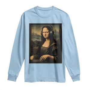 Funny Mona Lisa Bass Face Long Sleeve Shirt Vintage DJ Producer Music Lover Gift