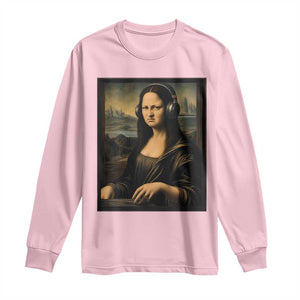 Funny Mona Lisa Bass Face Long Sleeve Shirt Vintage DJ Producer Music Lover Gift