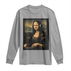 Funny Mona Lisa Bass Face Long Sleeve Shirt Vintage DJ Producer Music Lover Gift