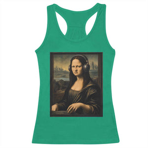Funny Mona Lisa Bass Face Racerback Tank Top Vintage DJ Producer Music Lover Gift