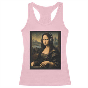 Funny Mona Lisa Bass Face Racerback Tank Top Vintage DJ Producer Music Lover Gift