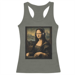 Funny Mona Lisa Bass Face Racerback Tank Top Vintage DJ Producer Music Lover Gift