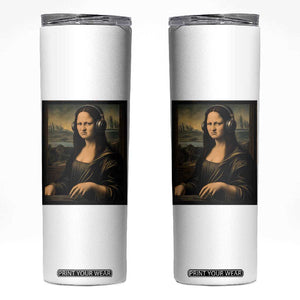 Funny Mona Lisa Bass Face Skinny Tumbler Vintage DJ Producer Music Lover Gift