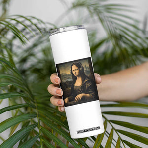Funny Mona Lisa Bass Face Skinny Tumbler Vintage DJ Producer Music Lover Gift