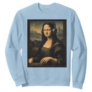 Funny Mona Lisa Bass Face Sweatshirt Vintage DJ Producer Music Lover Gift