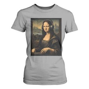 Funny Mona Lisa Bass Face T Shirt For Women Vintage DJ Producer Music Lover Gift TS12 Sport Gray Print Your Wear
