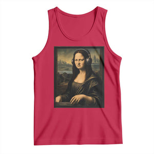 Funny Mona Lisa Bass Face Tank Top Vintage DJ Producer Music Lover Gift