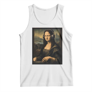 Funny Mona Lisa Bass Face Tank Top Vintage DJ Producer Music Lover Gift
