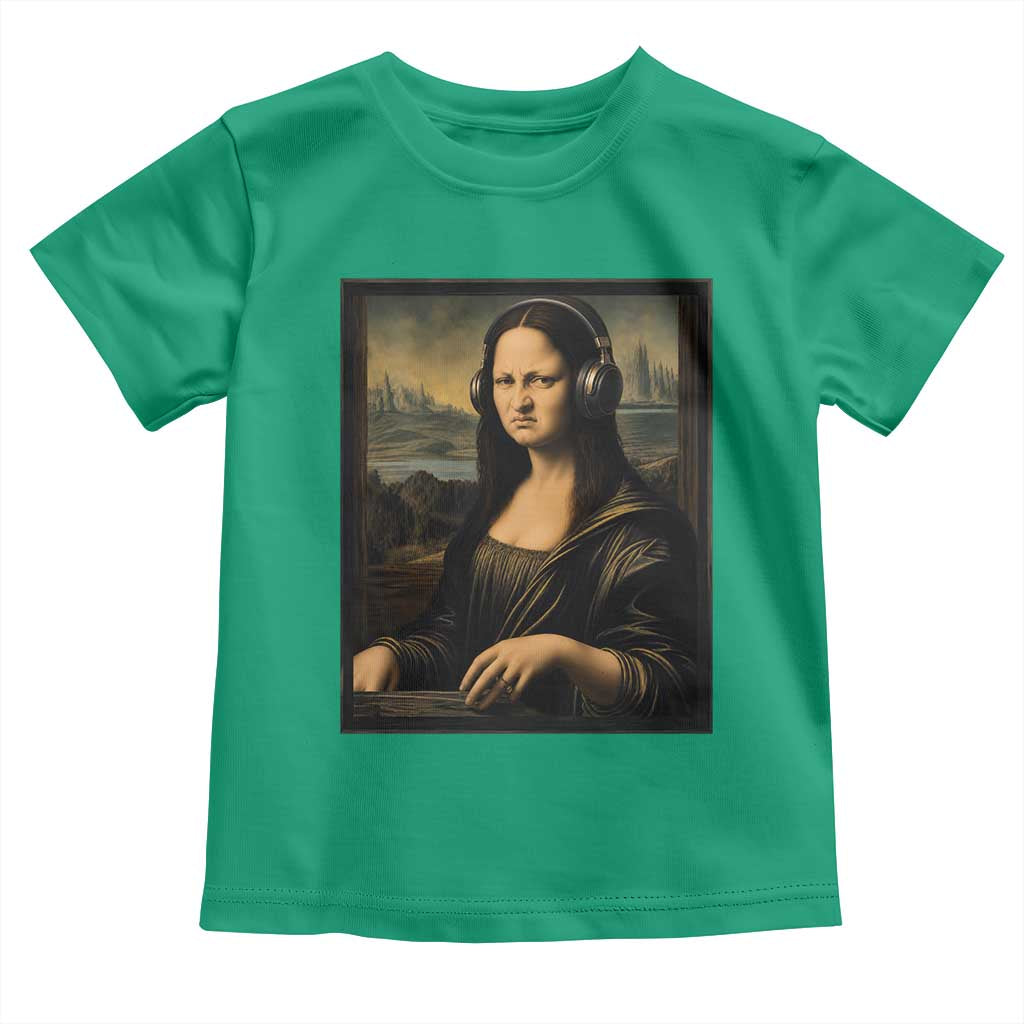 Funny Mona Lisa Bass Face Toddler T Shirt Vintage DJ Producer Music Lover Gift TS12 Irish Green Print Your Wear