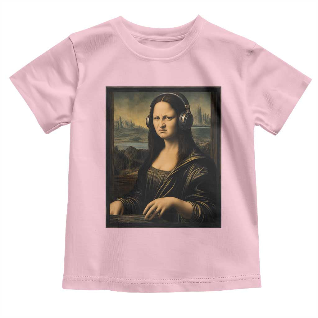 Funny Mona Lisa Bass Face Toddler T Shirt Vintage DJ Producer Music Lover Gift TS12 Light Pink Print Your Wear