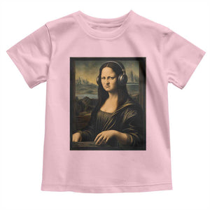 Funny Mona Lisa Bass Face Toddler T Shirt Vintage DJ Producer Music Lover Gift TS12 Light Pink Print Your Wear