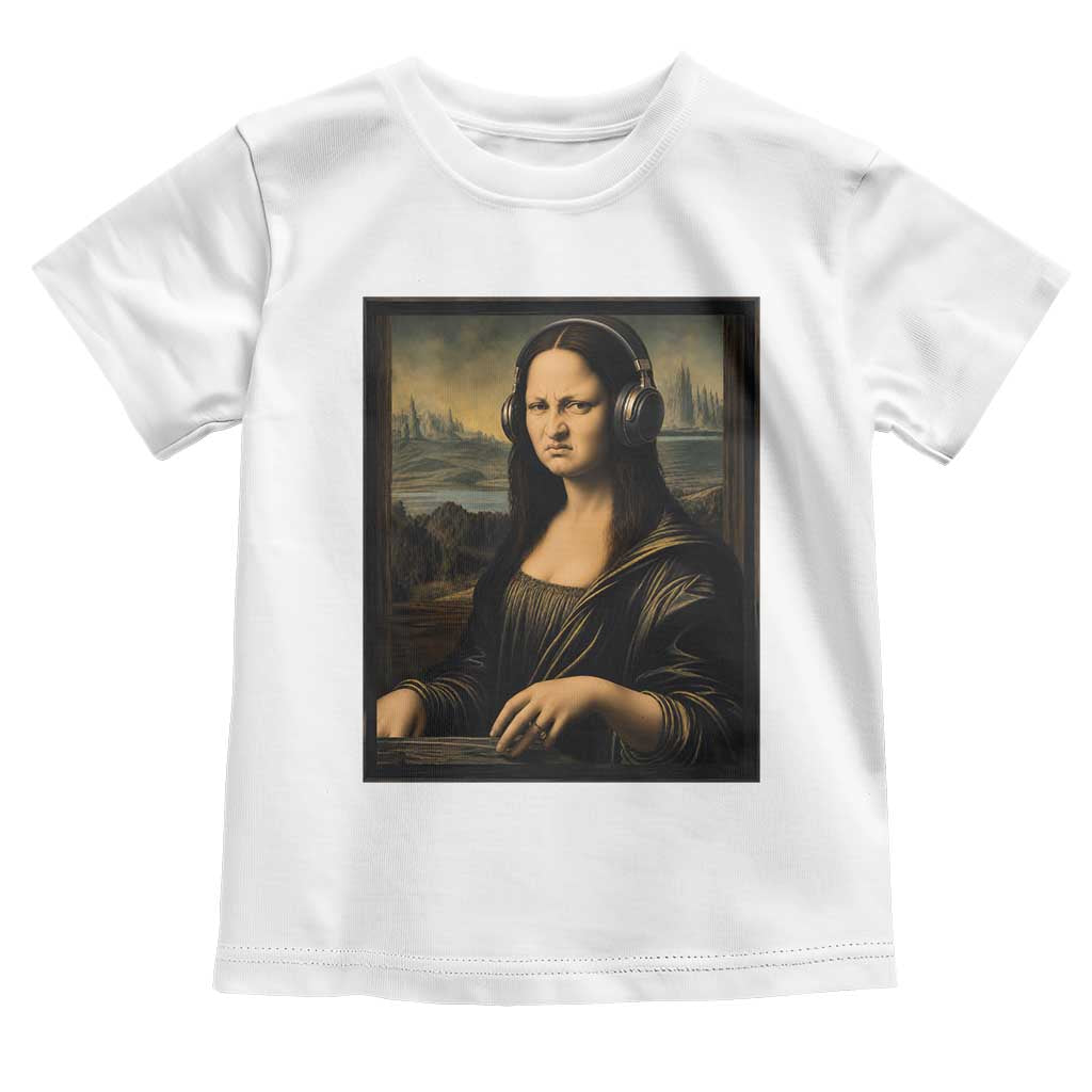 Funny Mona Lisa Bass Face Toddler T Shirt Vintage DJ Producer Music Lover Gift TS12 White Print Your Wear