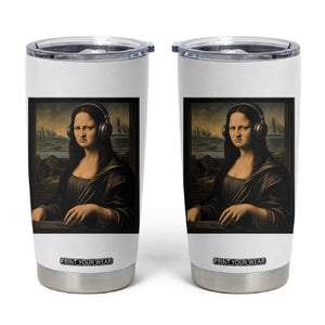 Funny Mona Lisa Bass Face Tumbler Cup Vintage DJ Producer Music Lover Gift
