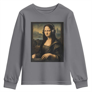 Funny Mona Lisa Bass Face Youth Sweatshirt Vintage DJ Producer Music Lover Gift