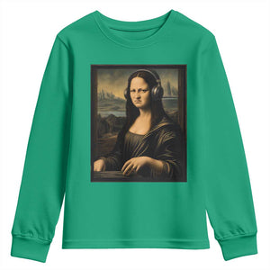 Funny Mona Lisa Bass Face Youth Sweatshirt Vintage DJ Producer Music Lover Gift