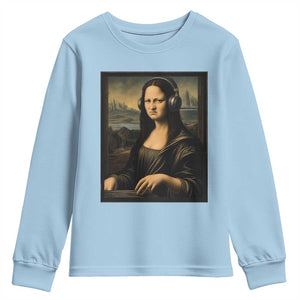 Funny Mona Lisa Bass Face Youth Sweatshirt Vintage DJ Producer Music Lover Gift