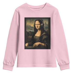 Funny Mona Lisa Bass Face Youth Sweatshirt Vintage DJ Producer Music Lover Gift
