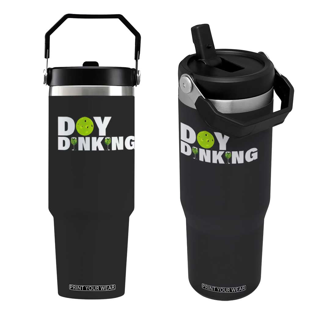 Pickleball Lover Flip Straw Tumbler Day Dinking Drinking Gift TS12 One Size: 30 oz Black Print Your Wear