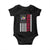 Pickleball Patriotic Baby Onesie American Flag Sport Gift TS12 Black Print Your Wear