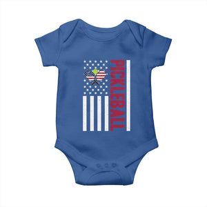 Pickleball Patriotic Baby Onesie American Flag Sport Gift TS12 Royal Blue Print Your Wear