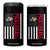 Pickleball Patriotic 4 in 1 Can Cooler Tumbler American Flag Sport Gift TS12 One Size: 16 oz Black Print Your Wear