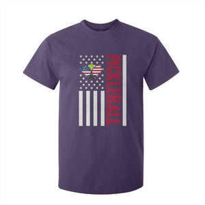 Pickleball Patriotic T Shirt For Kid American Flag Sport Gift TS12 Purple Print Your Wear