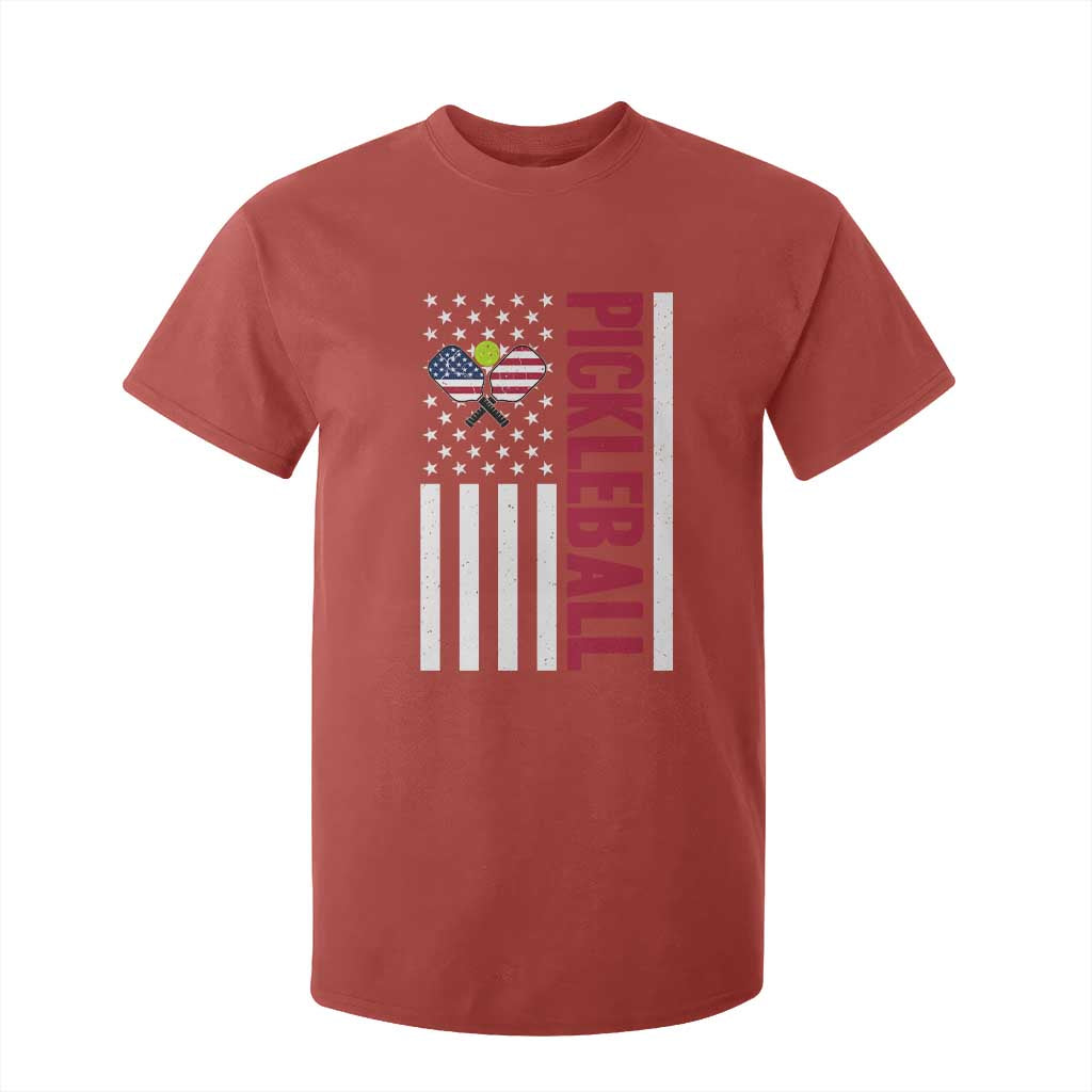 Pickleball Patriotic T Shirt For Kid American Flag Sport Gift TS12 Red Print Your Wear
