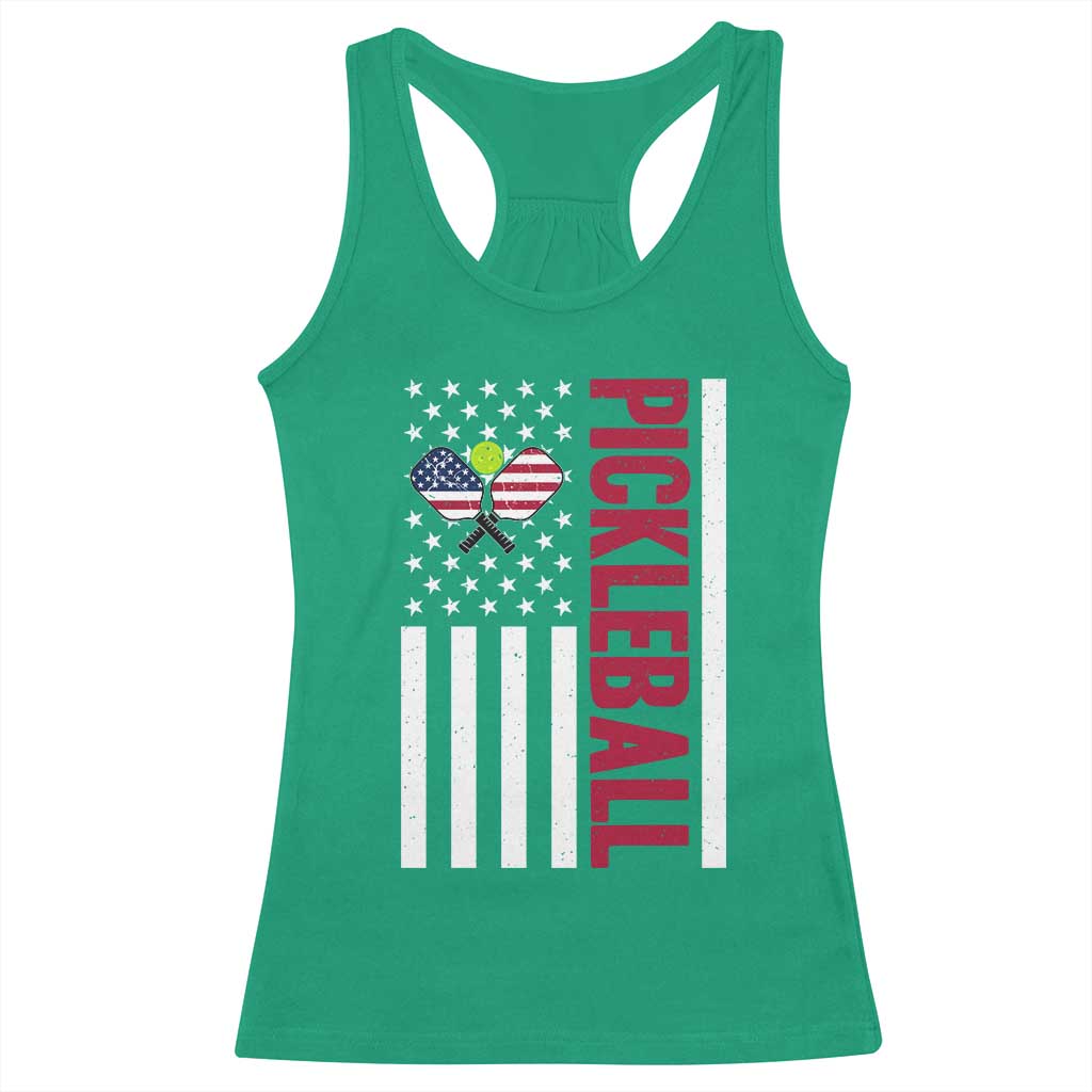 Pickleball Patriotic Racerback Tank Top American Flag Sport Gift TS12 Irish Green Print Your Wear