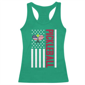 Pickleball Patriotic Racerback Tank Top American Flag Sport Gift TS12 Irish Green Print Your Wear