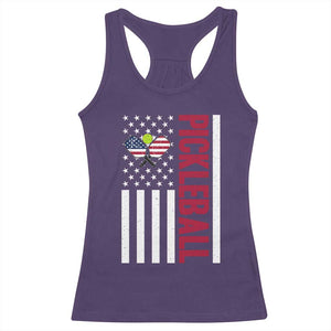Pickleball Patriotic Racerback Tank Top American Flag Sport Gift TS12 Purple Print Your Wear