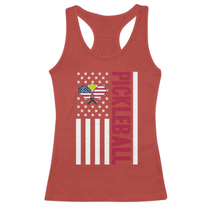 Pickleball Patriotic Racerback Tank Top American Flag Sport Gift TS12 Red Print Your Wear