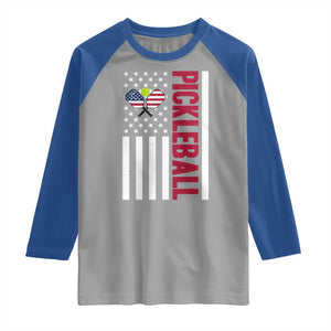 Pickleball Patriotic Raglan Shirt American Flag Sport Gift TS12 Sport Gray Royal Print Your Wear