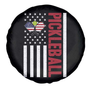 Pickleball Patriotic Spare Tire Cover American Flag Sport Gift TS12 Print Your Wear
