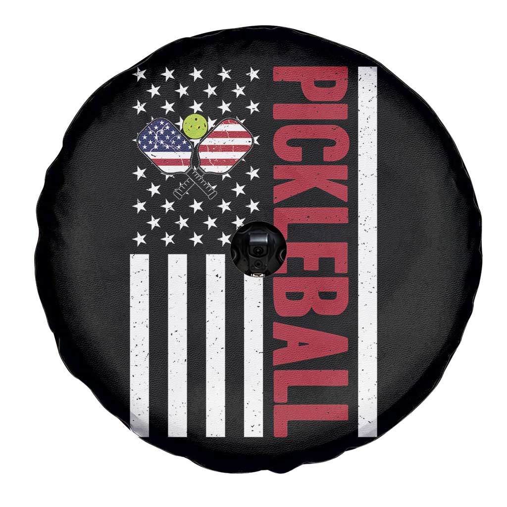Pickleball Patriotic Spare Tire Cover American Flag Sport Gift TS12 Print Your Wear