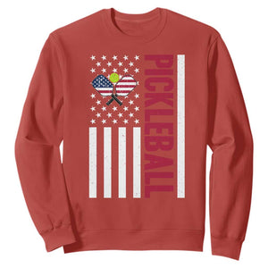 Pickleball Patriotic Sweatshirt American Flag Sport Gift TS12 Red Print Your Wear