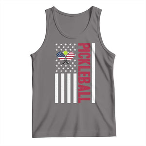 Pickleball Patriotic Tank Top American Flag Sport Gift TS12 Deep Heather Print Your Wear