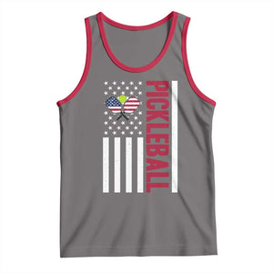 Pickleball Patriotic Tank Top American Flag Sport Gift TS12 Deep Heather Red Print Your Wear