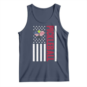 Pickleball Patriotic Tank Top American Flag Sport Gift TS12 Navy Print Your Wear