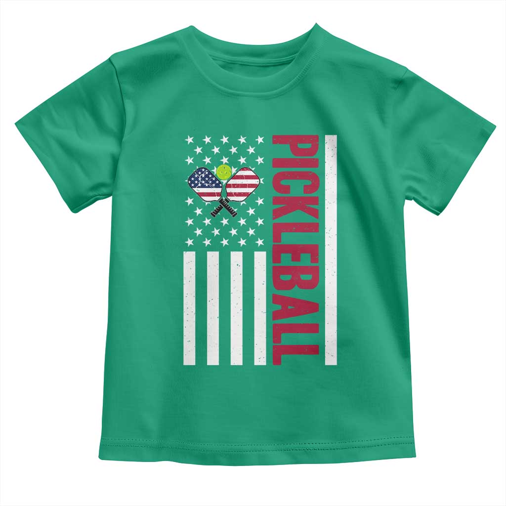Pickleball Patriotic Toddler T Shirt American Flag Sport Gift TS12 Irish Green Print Your Wear