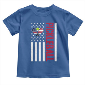 Pickleball Patriotic Toddler T Shirt American Flag Sport Gift TS12 Royal Blue Print Your Wear