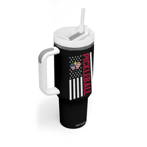 Pickleball Patriotic Tumbler With Handle American Flag Sport Gift TS12 Print Your Wear