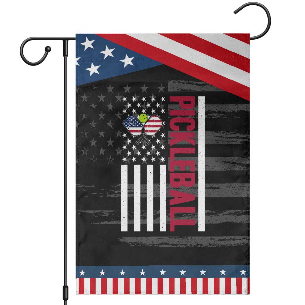 Pickleball Patriotic Garden Flag American Flag Sport Gift TS12 Distressed Black Blue Print Your Wear