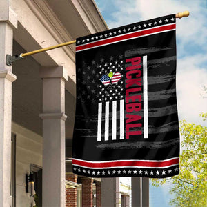 Pickleball Patriotic Garden Flag American Flag Sport Gift TS12 Distressed Black Red Print Your Wear