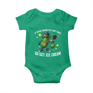 Funny Pickle Playing Pickleball Baby Onesie If You Want Soft Serve Eat Ice Cream TS12 Irish Green Print Your Wear