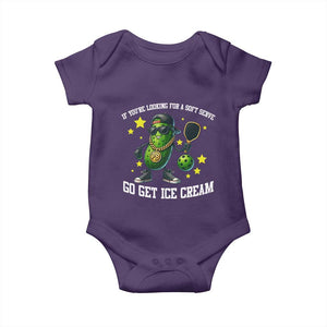 Funny Pickle Playing Pickleball Baby Onesie If You Want Soft Serve Eat Ice Cream TS12 Purple Print Your Wear