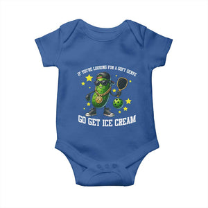Funny Pickle Playing Pickleball Baby Onesie If You Want Soft Serve Eat Ice Cream TS12 Royal Blue Print Your Wear