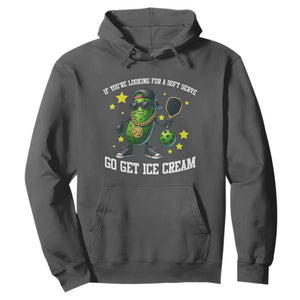 Funny Pickle Playing Pickleball Hoodie If You Want Soft Serve Eat Ice Cream TS12 Dark Heather Print Your Wear