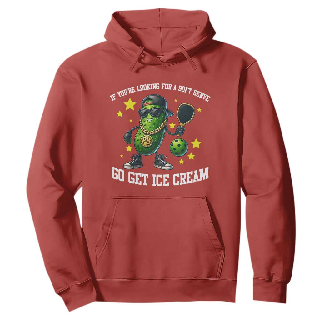 Funny Pickle Playing Pickleball Hoodie If You Want Soft Serve Eat Ice Cream TS12 Red Print Your Wear