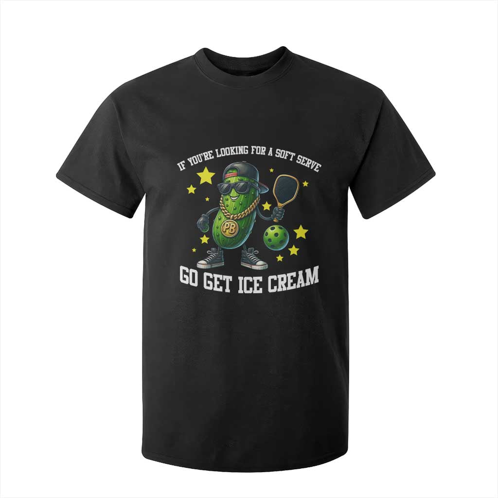 Funny Pickle Playing Pickleball T Shirt For Kid If You Want Soft Serve Eat Ice Cream TS12 Black Print Your Wear